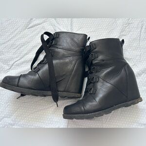 Target Universal Thread Women's Black Wedge Lace-Up Boots